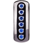 Switch panel SS 6 gang push on-off LED Blue